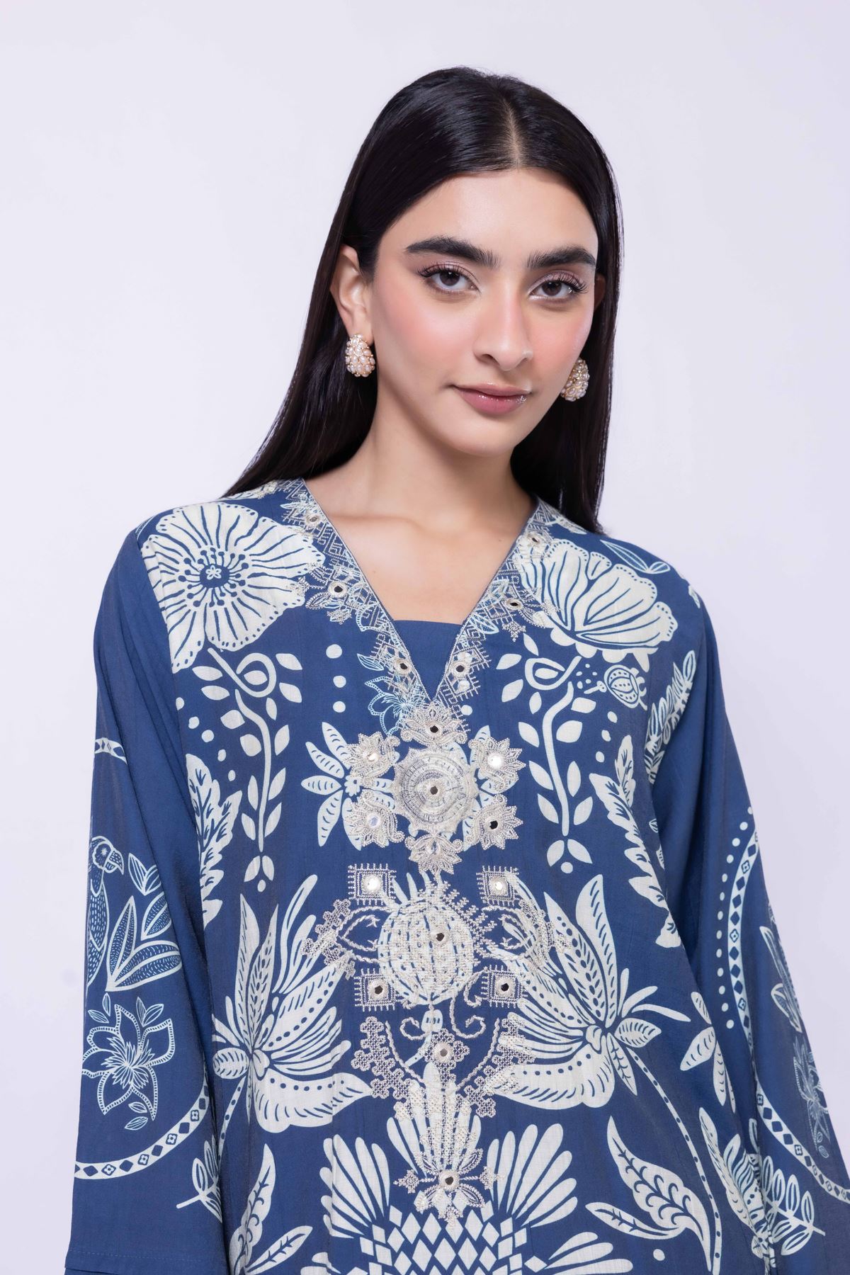 Embroidered Raw Silk Kurta - 25-09-11E7-05TB-VG