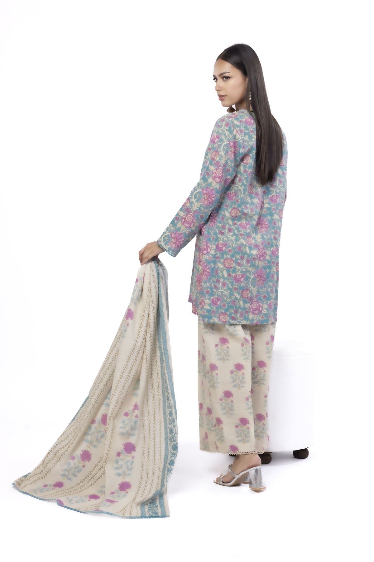 Printed Khaddar Fabrics 3 Piece - MT23A-VG
