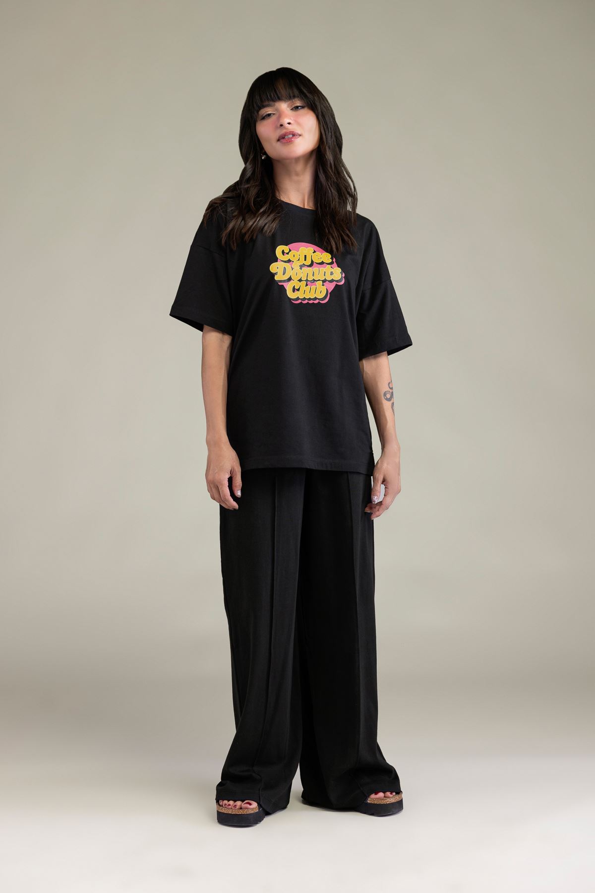 Embroidered Lycra Jersey Short Black T-Shirt - 2-26-206-A-H1-VG