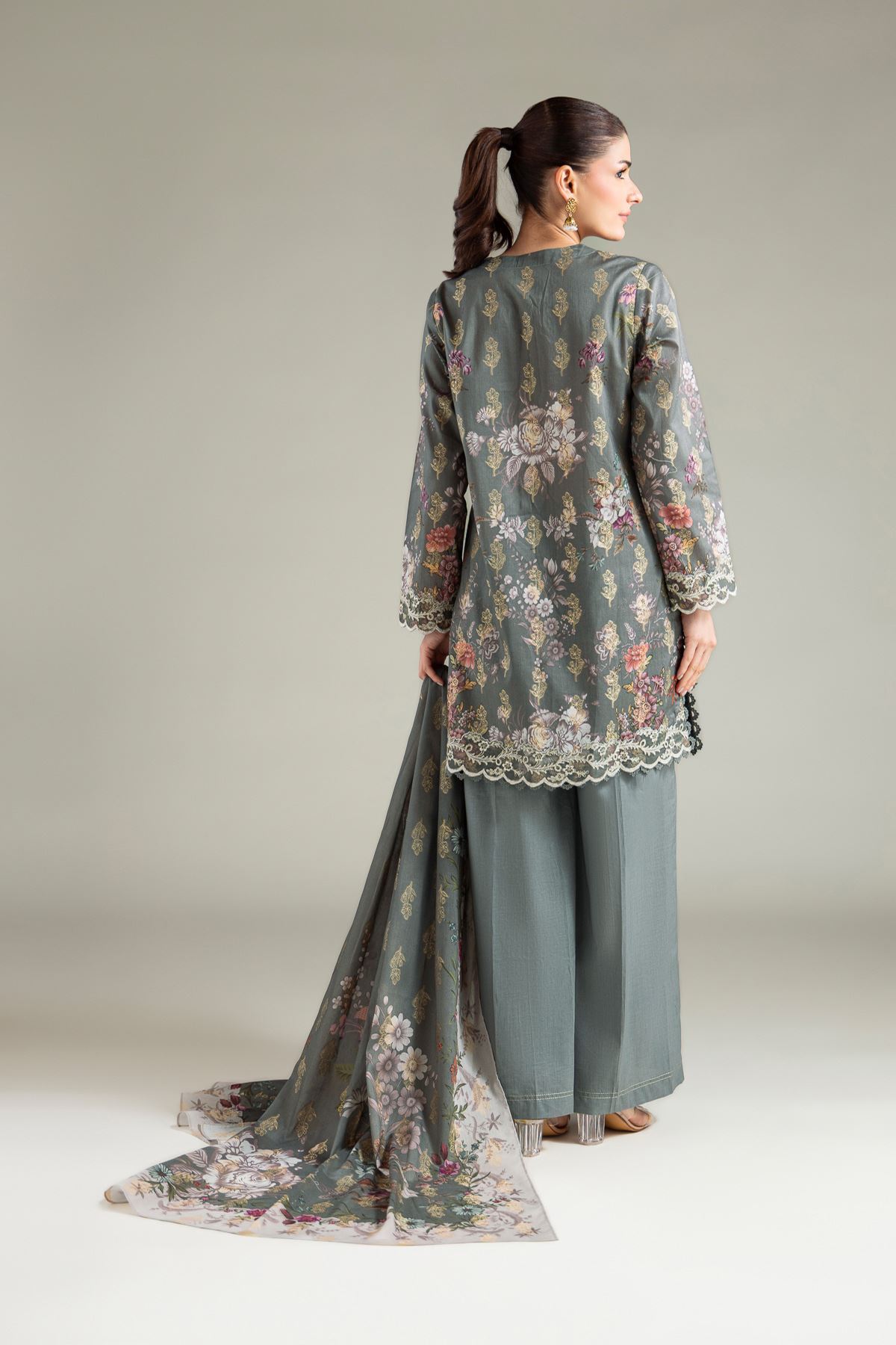 Embroidered Jacquard Tailored 3-Piece Jacquard - T-A11-26-104FA1-VG