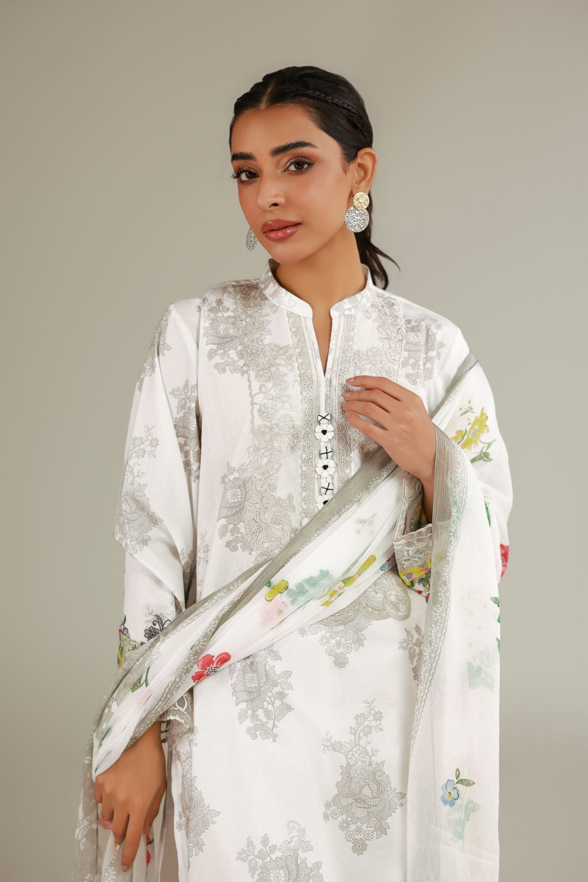 Embroidered Cambric Tailored 3-Piece Dress - T-A33-26-112FC1-VG