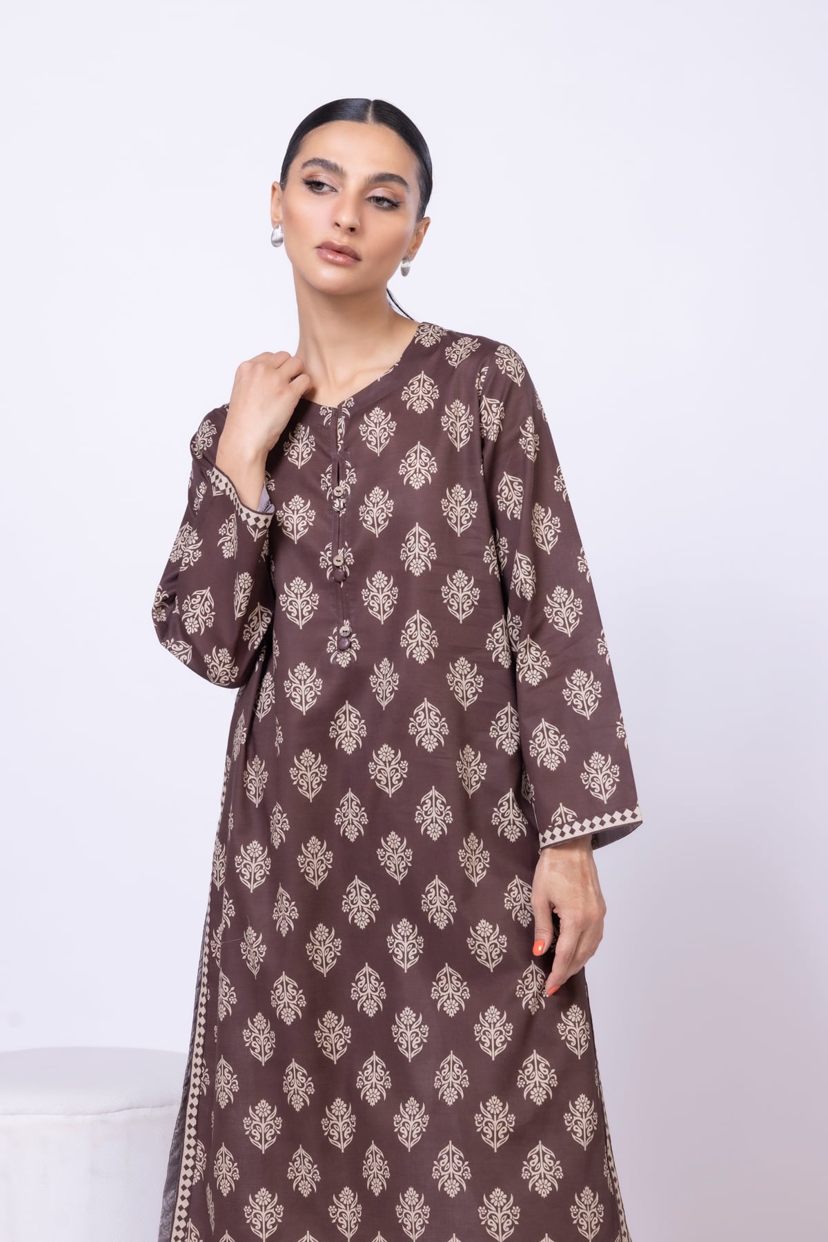 Printed Cambric Kurta - OTD4-EX23-01TA-VG