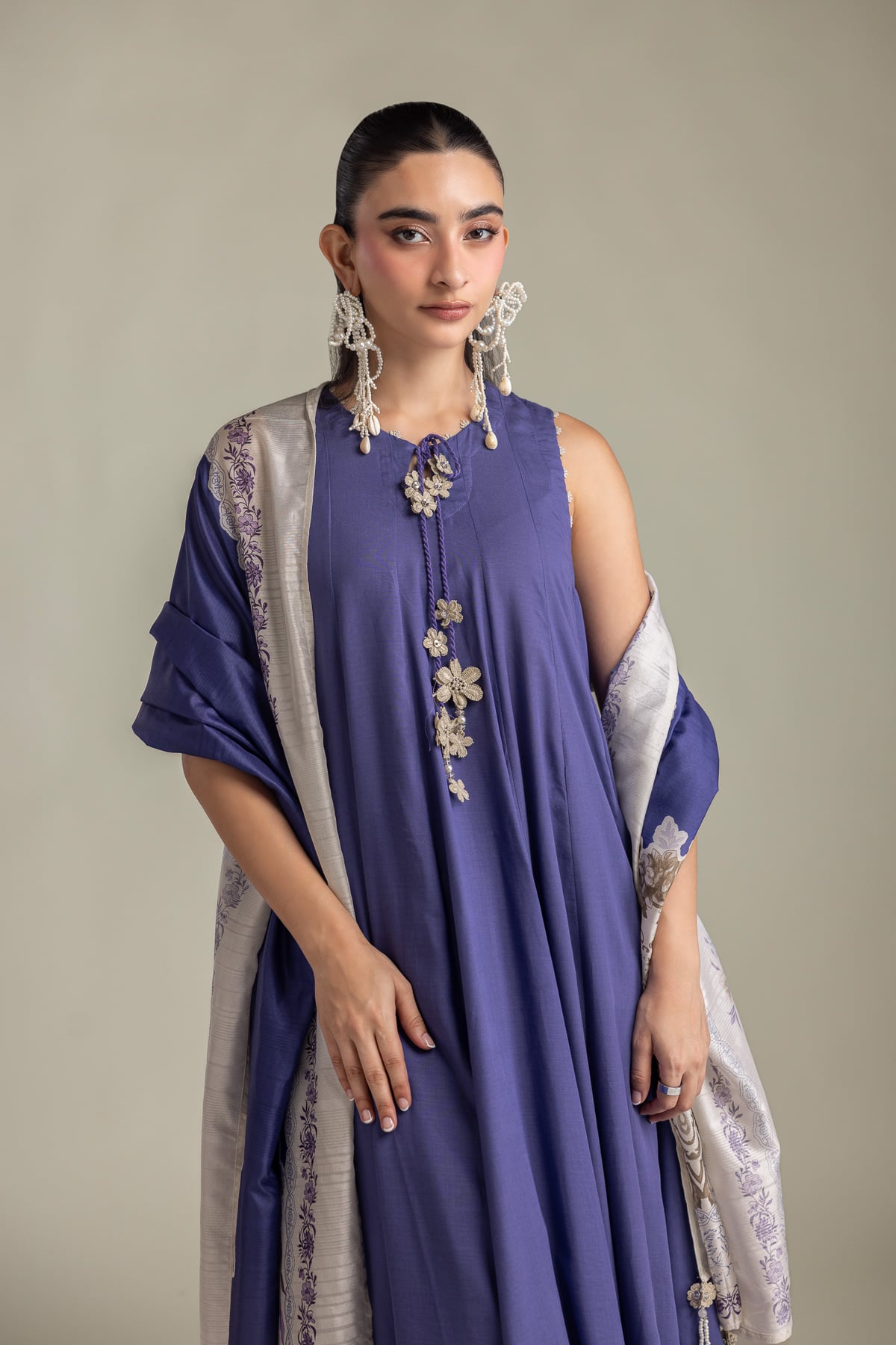 Printed Mesuri Floral Mesuri Dupatta - 2-26-202-A-D-VG