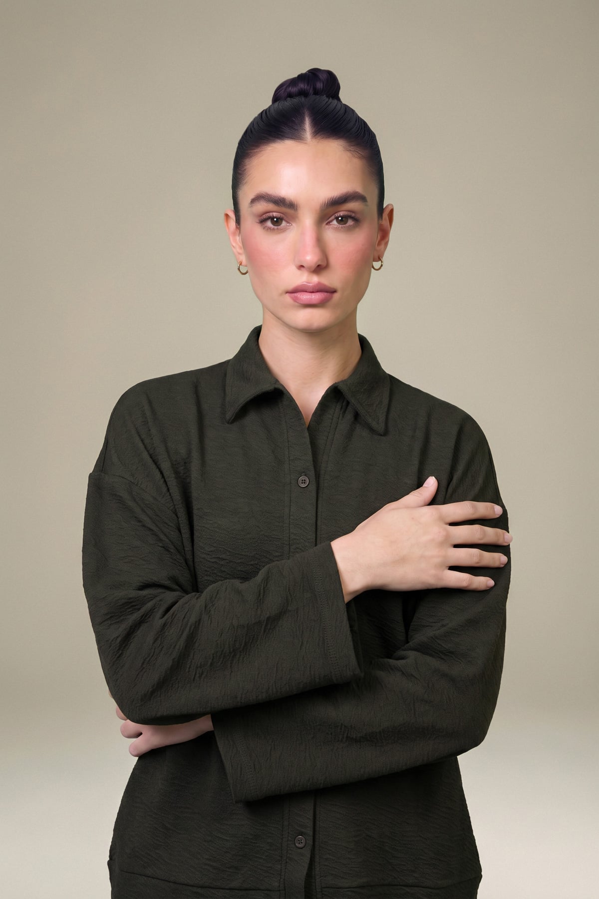 Dyed Textured Cotton Textured Cotton Jacket - 1-26-457-A-J1-VG