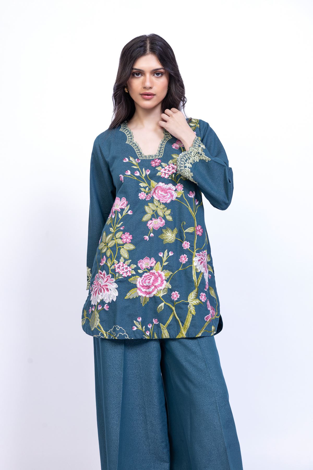 Embroidered Karandi Kurta - 25-10-12E9-02TA-VG
