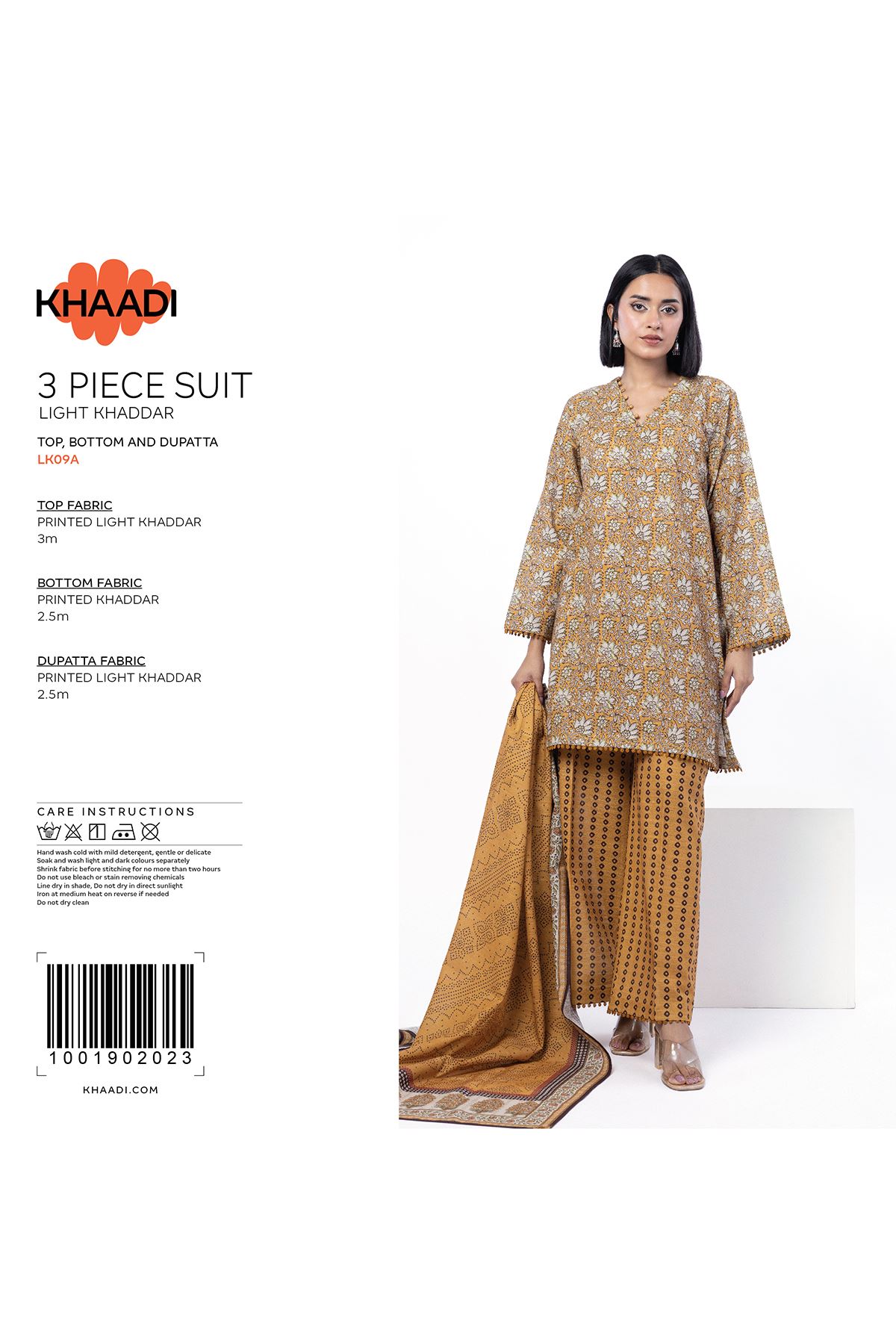 Printed Light Khaddar Fabrics 3 Piece - KW38A-VG