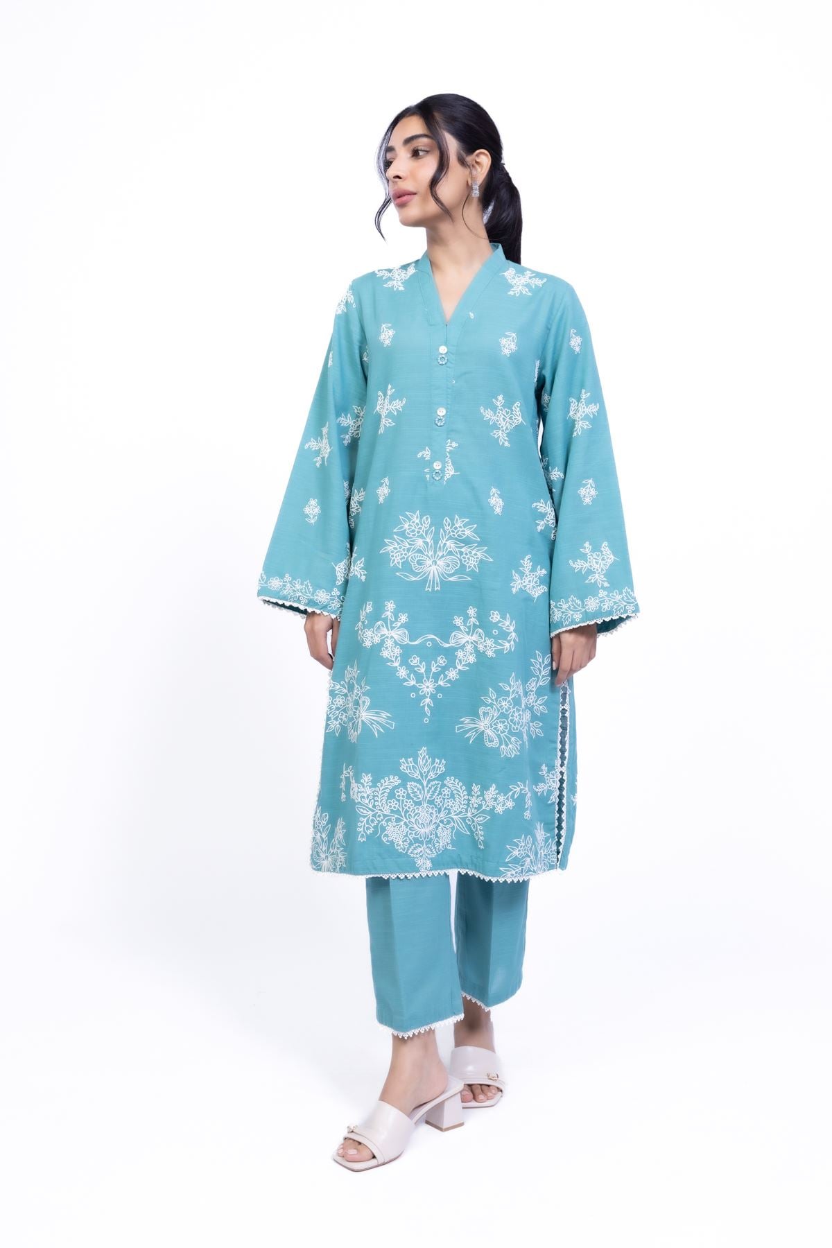 Printed Khaddar Kurta - OTD4-EX22-10TA-VG
