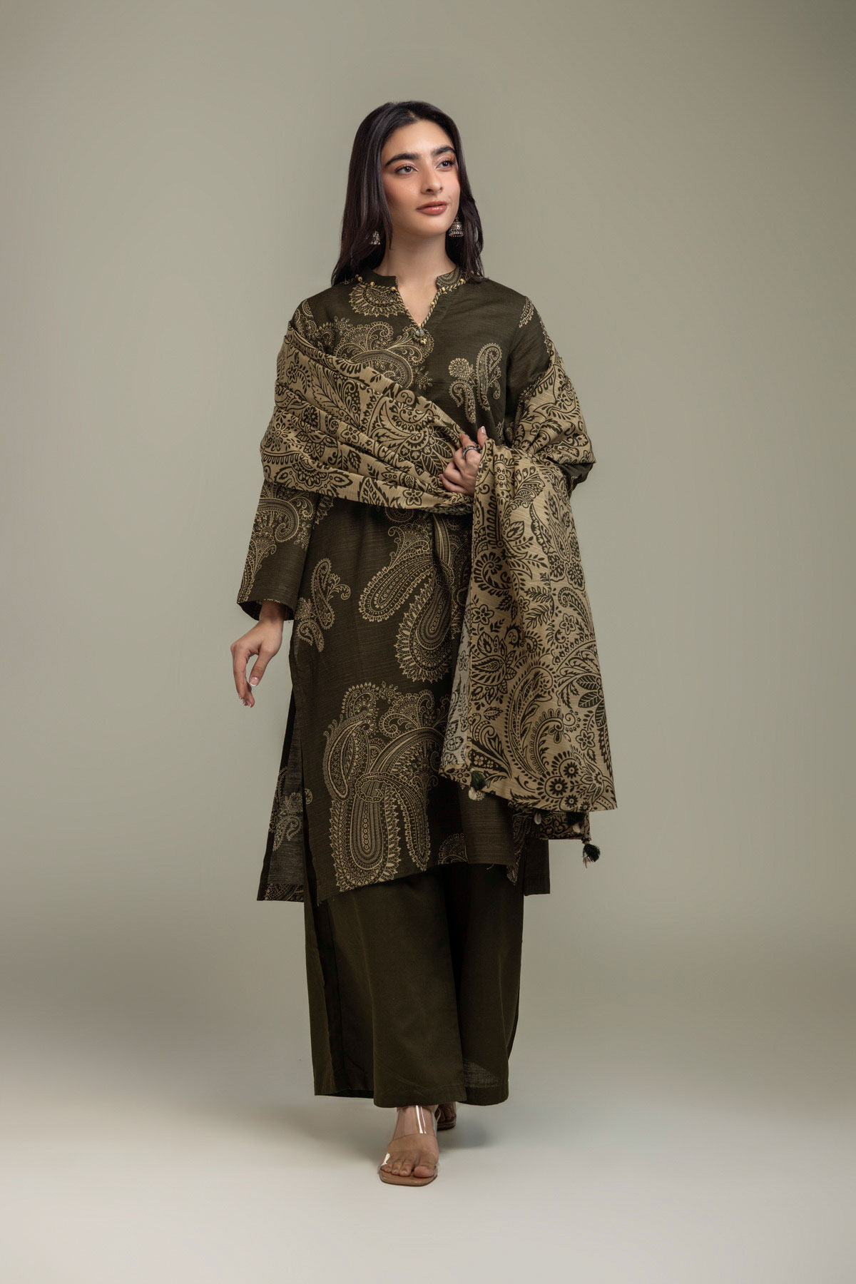 Printed Light Khaddar Khaddar 3-Piece Tailored - 2-26-308-A-G1-VG