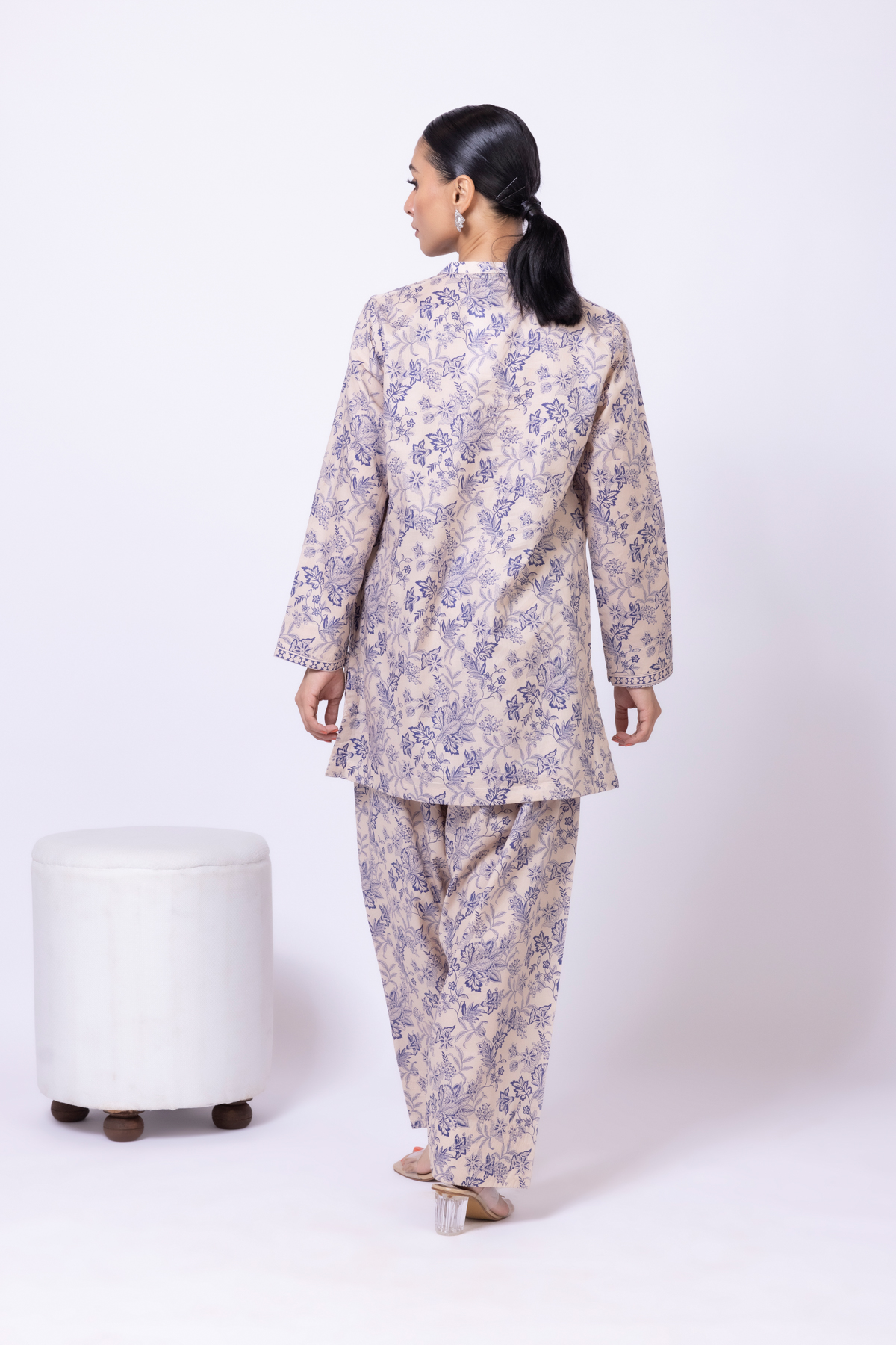 Printed Cambric Kurta - 25-07-7E8-08TA-VG