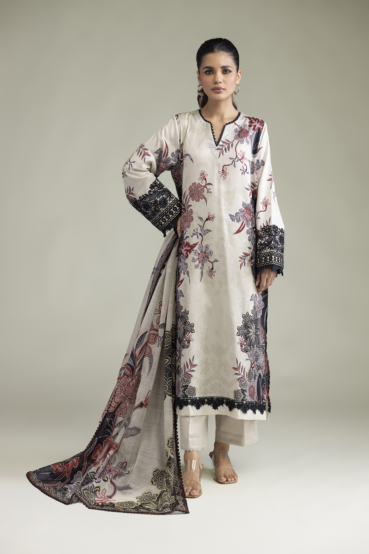 Embroidered Lawn Lawn 3-Piece Tailored - 1-26-309-B-D1-VG