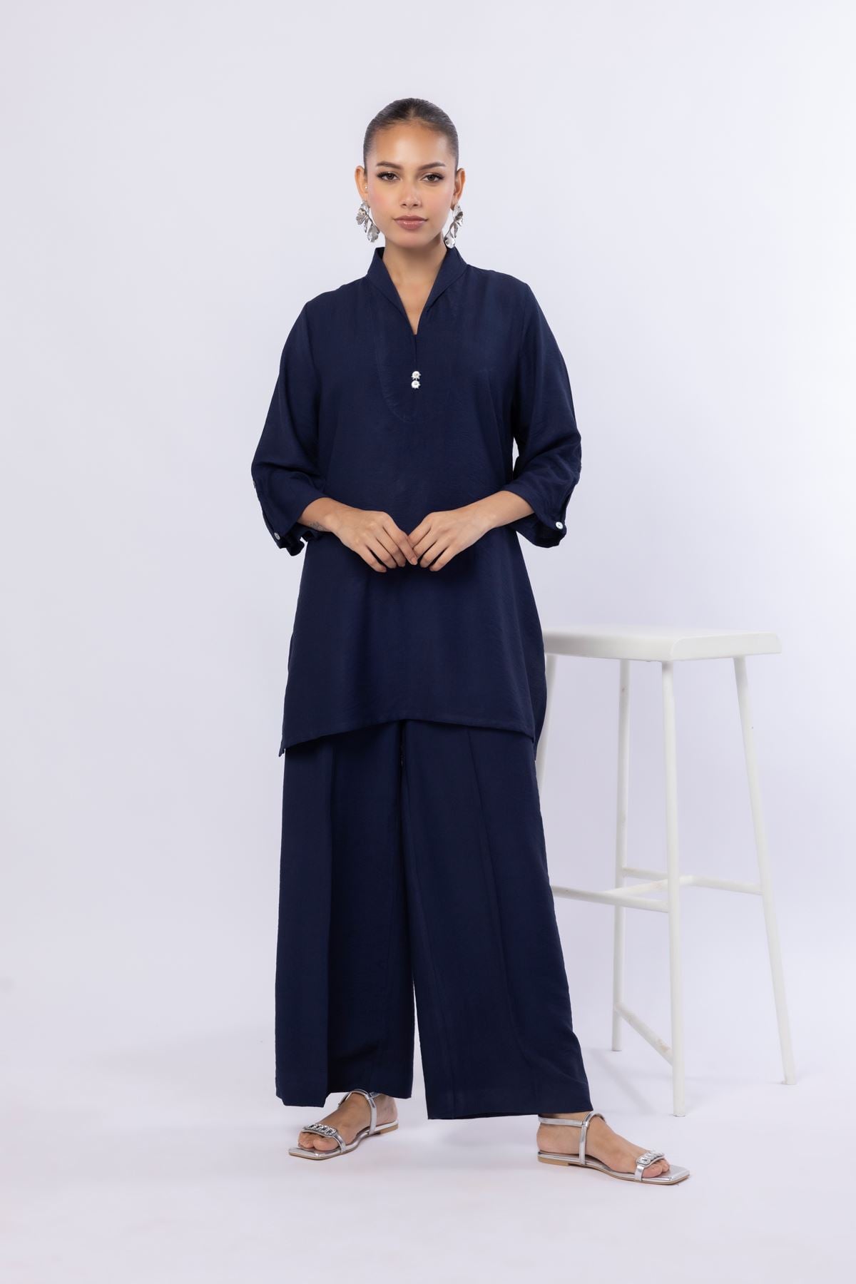 Dyed Cotton Vortex Wrinkle Kurta - 25-07-7E7-09TA-VG