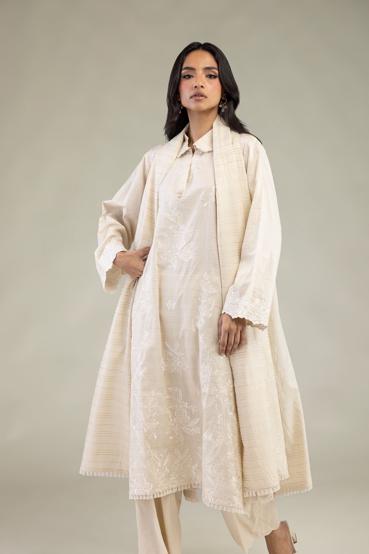 Embroidered Messuri Dobby Messuri Tailored 3-Piece - 1-26-102-A-F-VG