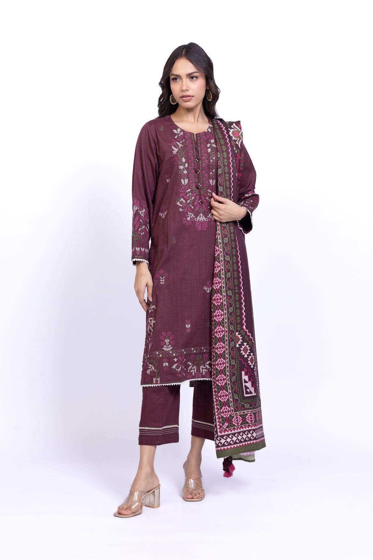 Printed Polyester Twill Dupatta - OTD4-EX22-08BA-VG