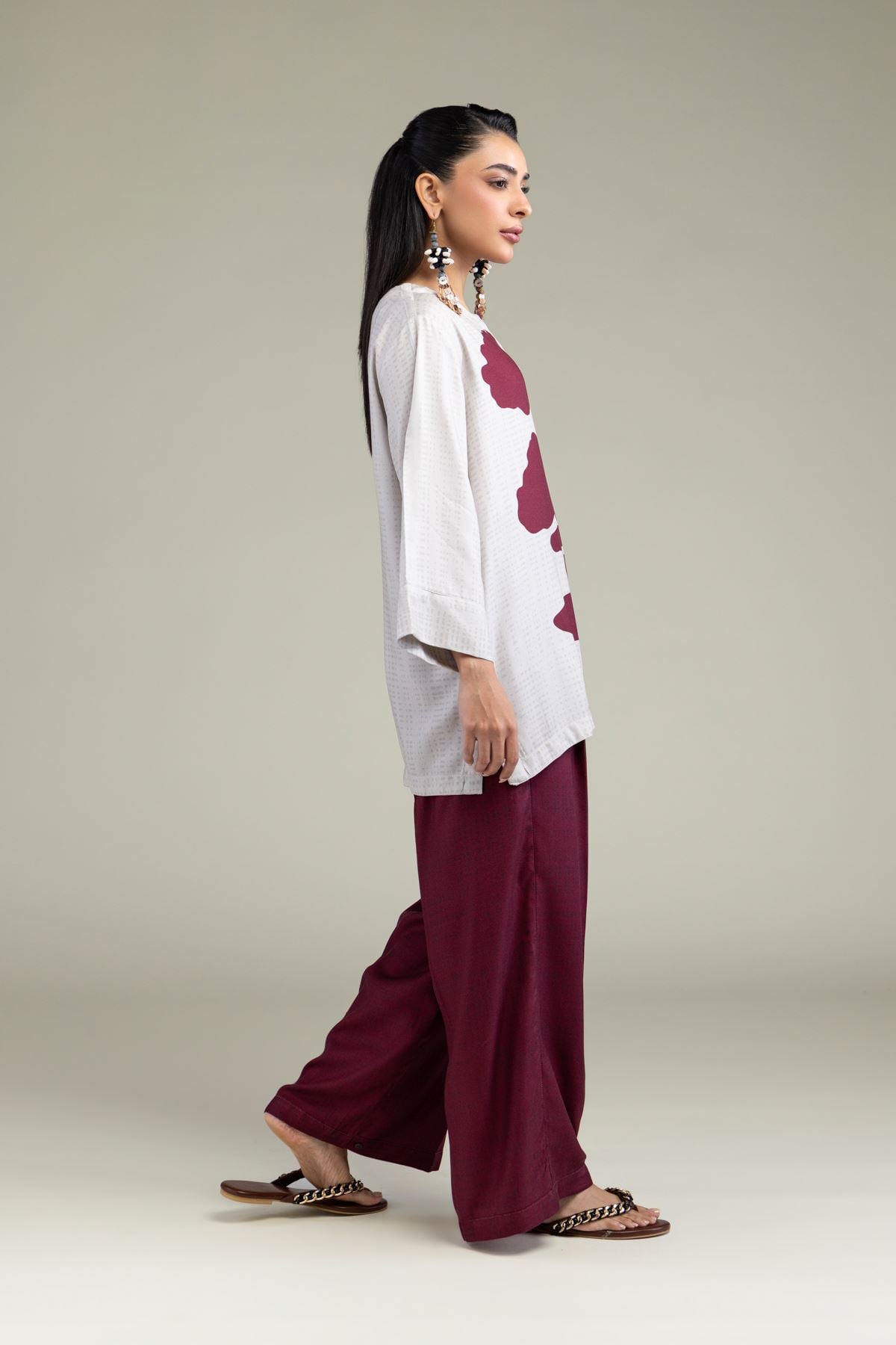 Printed Viscose Crepe Viscose Solid Trousers - 6-26-206-B-A1-VG