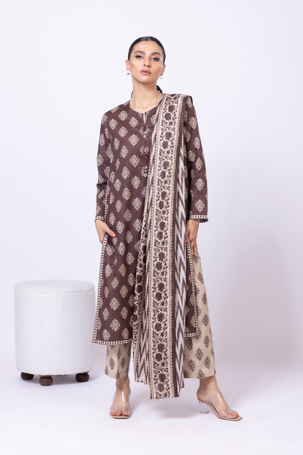 Printed Cambric Kurta - OTD4-EX23-01TA-VG