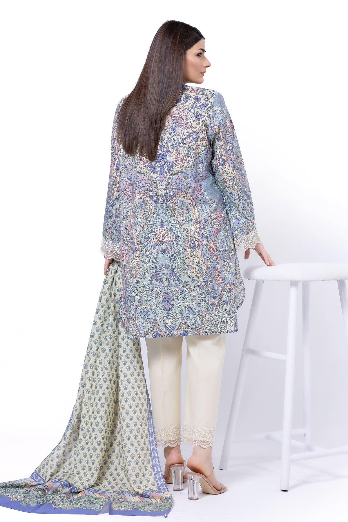 Embroidered Messuri Fabrics 3 Piece - CA02A-VG
