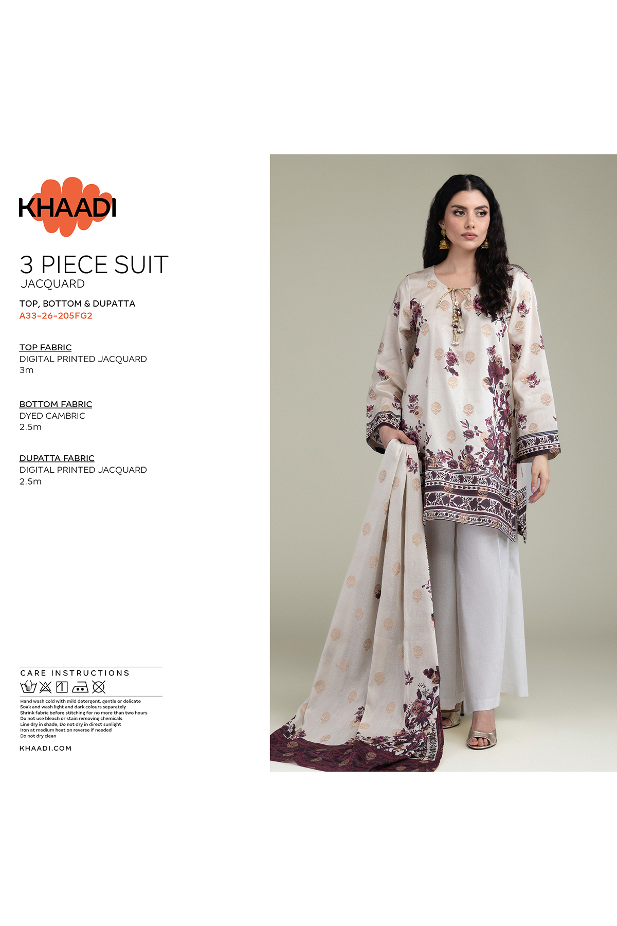 Printed Jacquard Fabrics 3 Piece - T-A33-26-207FD1-VG