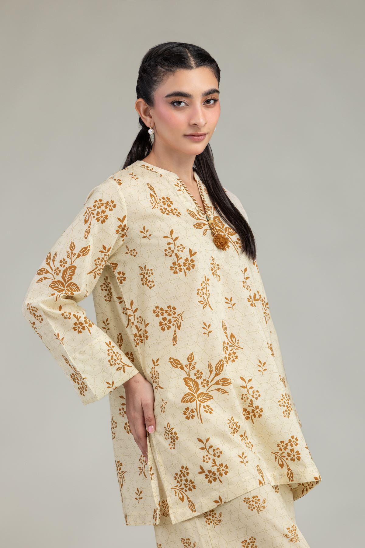 Printed Cotton Dobby Short Cotton Kurta - 1-26-240-A-J1-VG