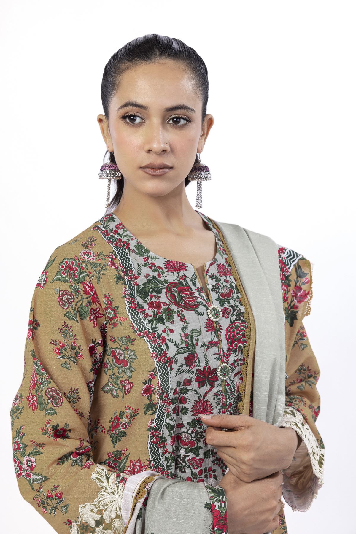 Embroidered Light Khaddar Tailored 3 Piece - MT15AST-VG