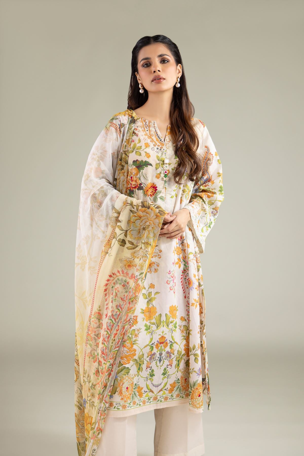 Embroidered Lawn Floral Tailored 3-Piece - 1-26-250-B-H1-VG