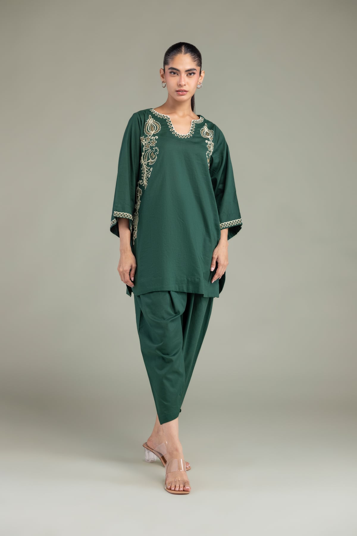 Dyed Cambric Green Solid Shalwar - 1-26-102-A-F-VG