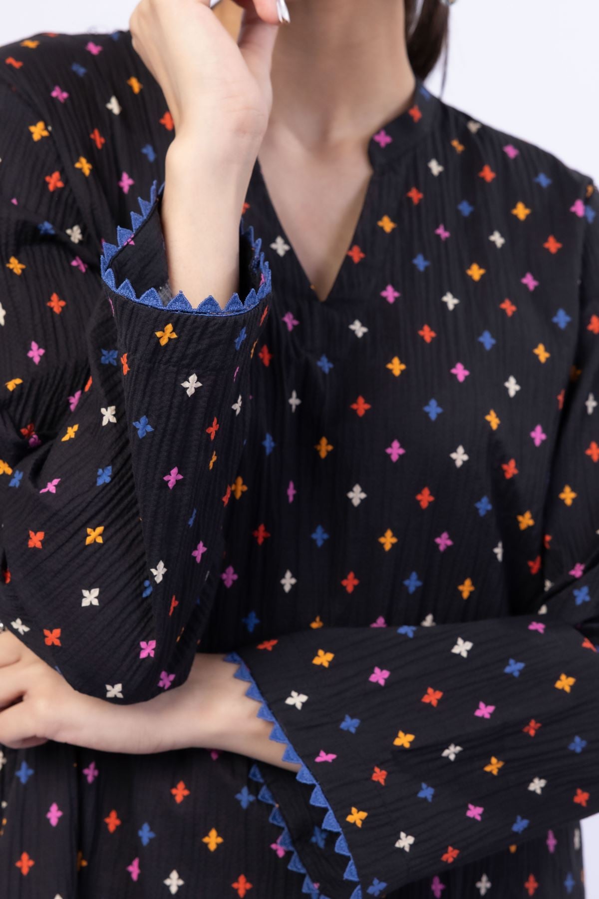 Printed Ripple Crinkle Kurta - 25-10-12E1-01TA-VG