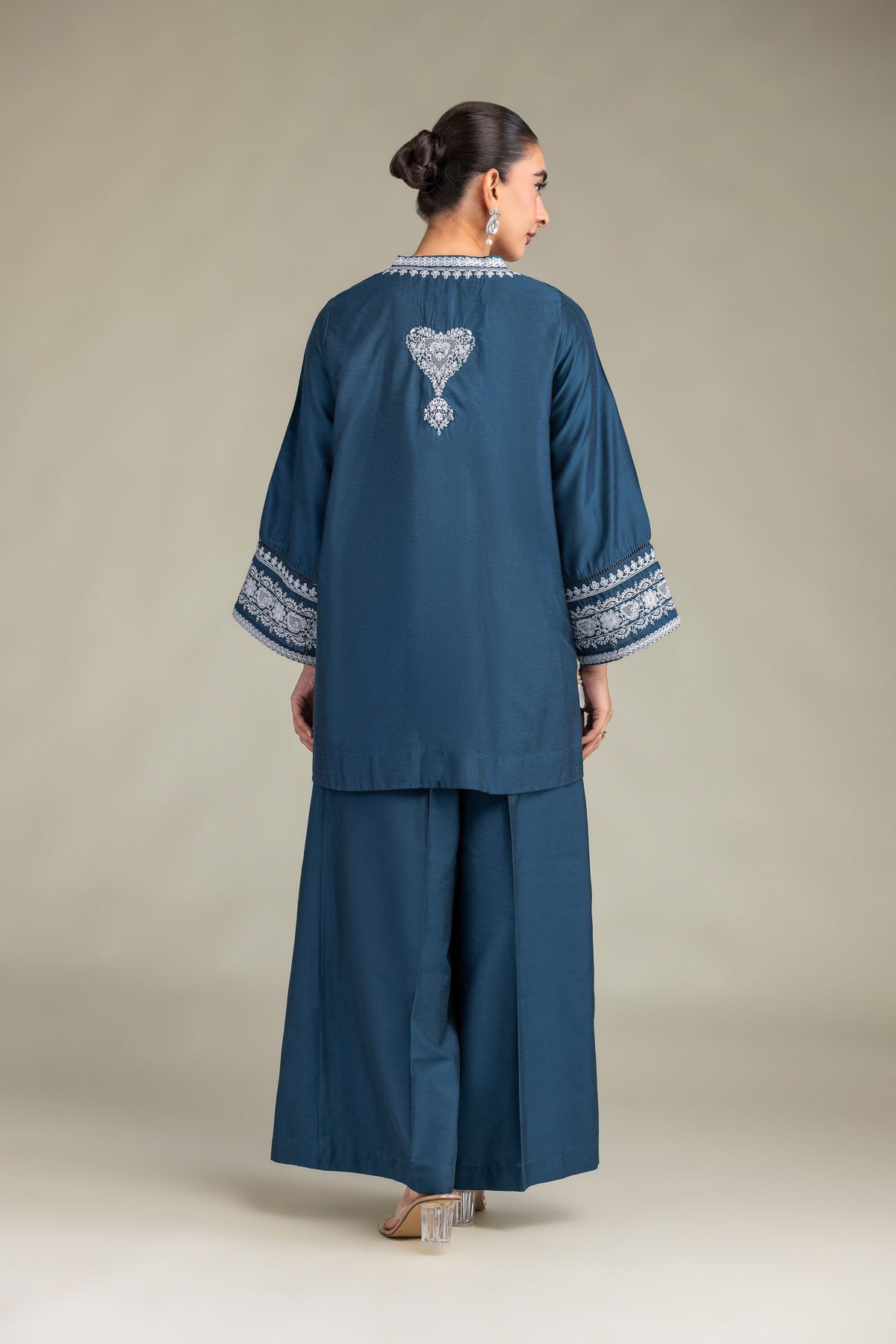 Printed Raw Silk Floral Silk Kurta - 1-26-244-A-D1-VG