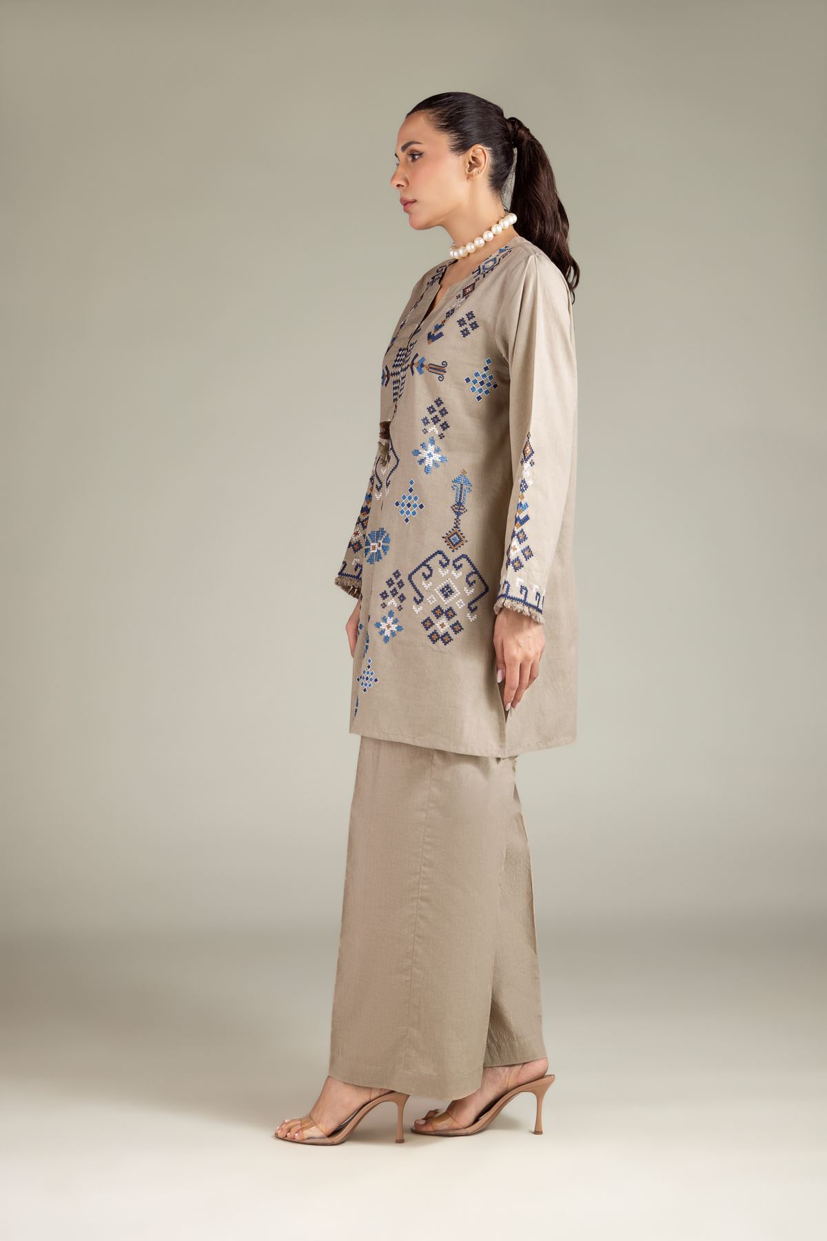 Embroidered Cambric Fabrics 2 Piece | Top and Bottom - A11-26-111FE1-VG