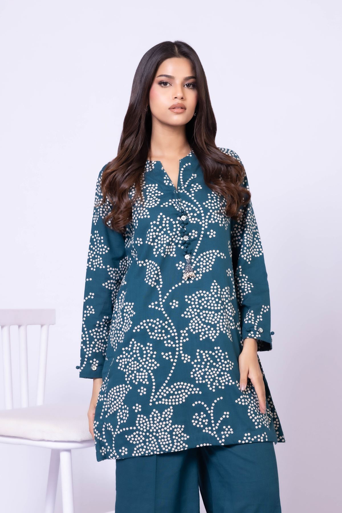 Printed Heavy Textured Cotton Kurta - OTD4-EX23-05TA-VG