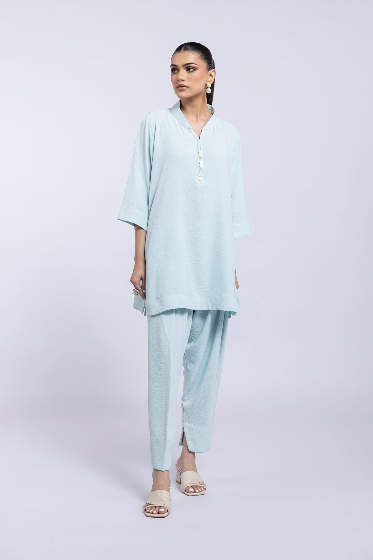 Dyed Pebble Kurta - 25-04E43-01TB-VG