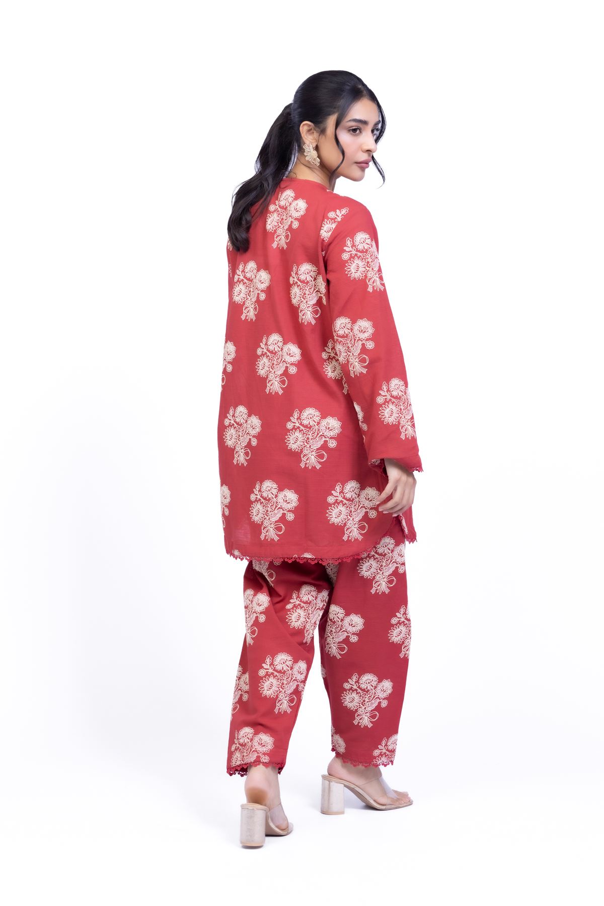 Printed Khaddar Kurta - 25-10-11E8-11TB-VG