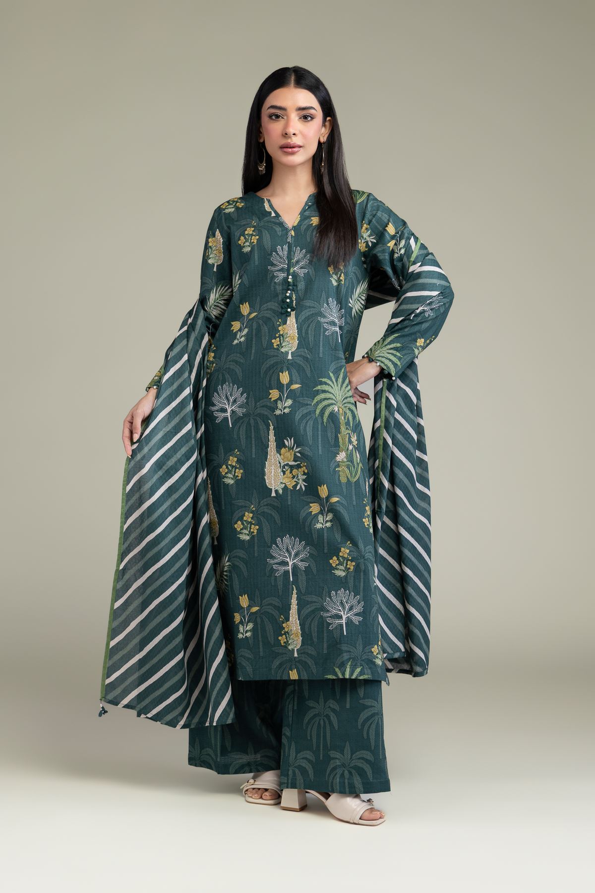 Printed Lawn Printed Lawn Dupatta - 25-10-11E8-08TA-VG
