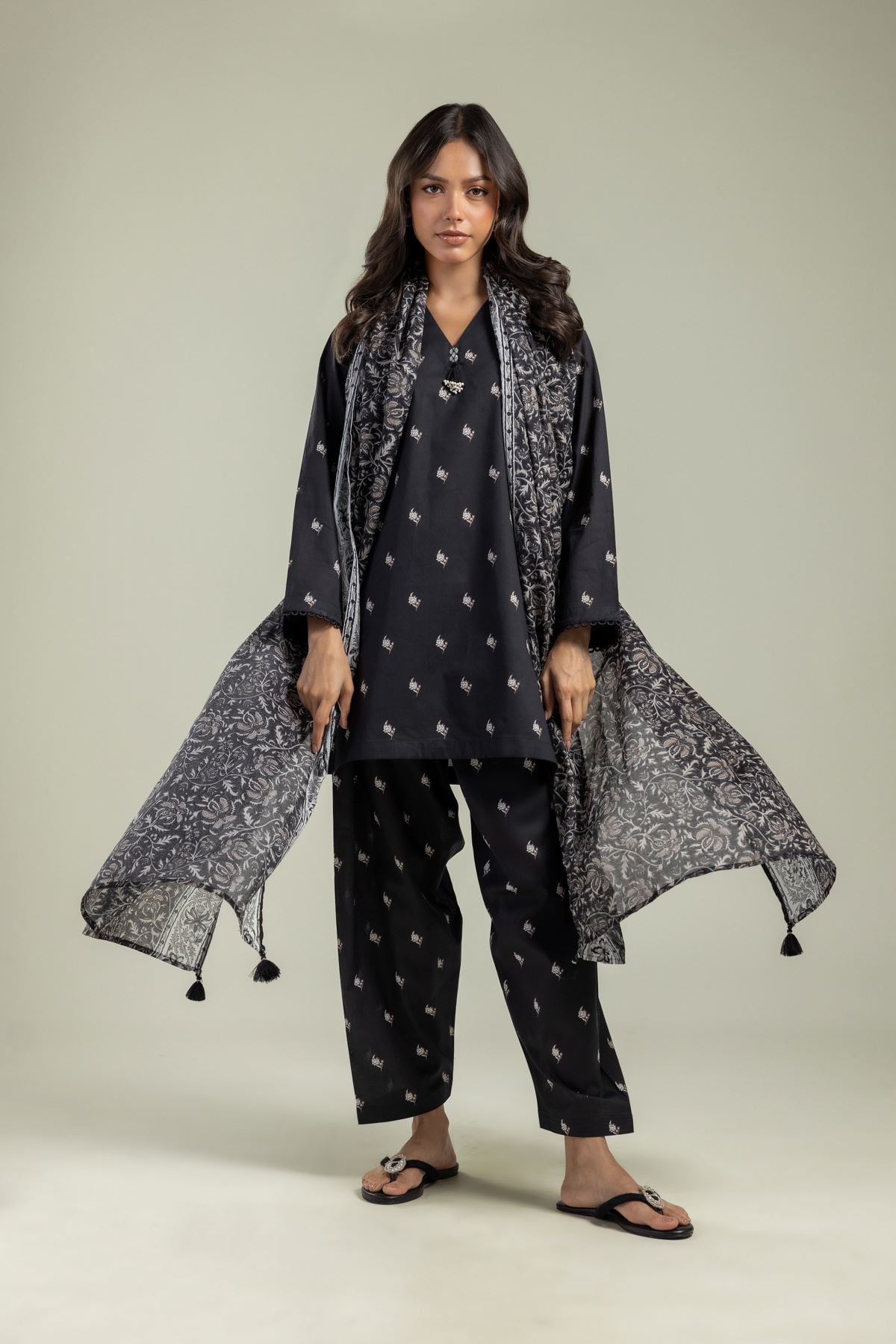 Printed Lawn Dupatta - 25-10-10S5-10TA-VG