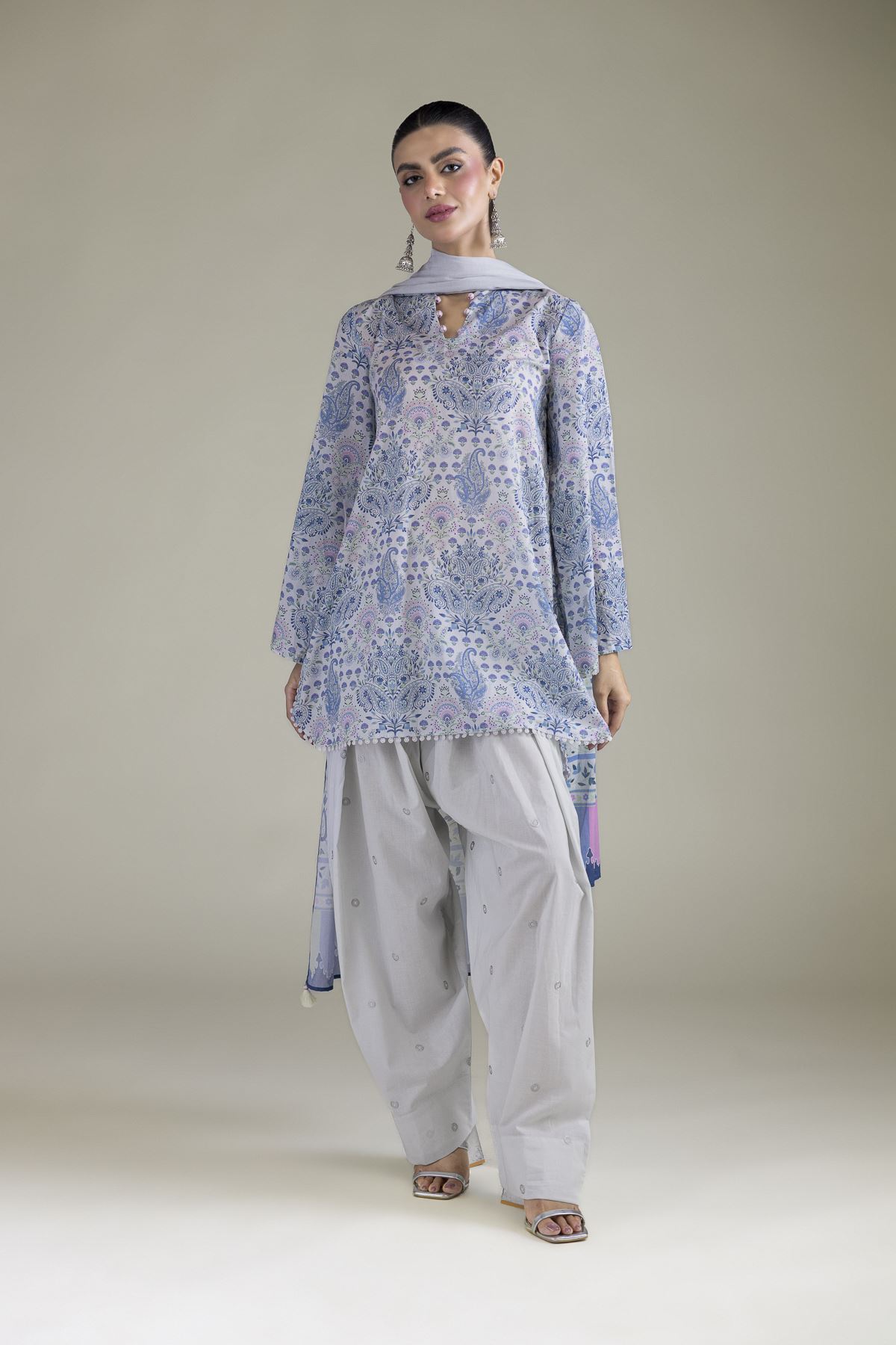 Embroidered Cambric Cambric Tailored 3-Piece - 1-26-102-A-F-VG