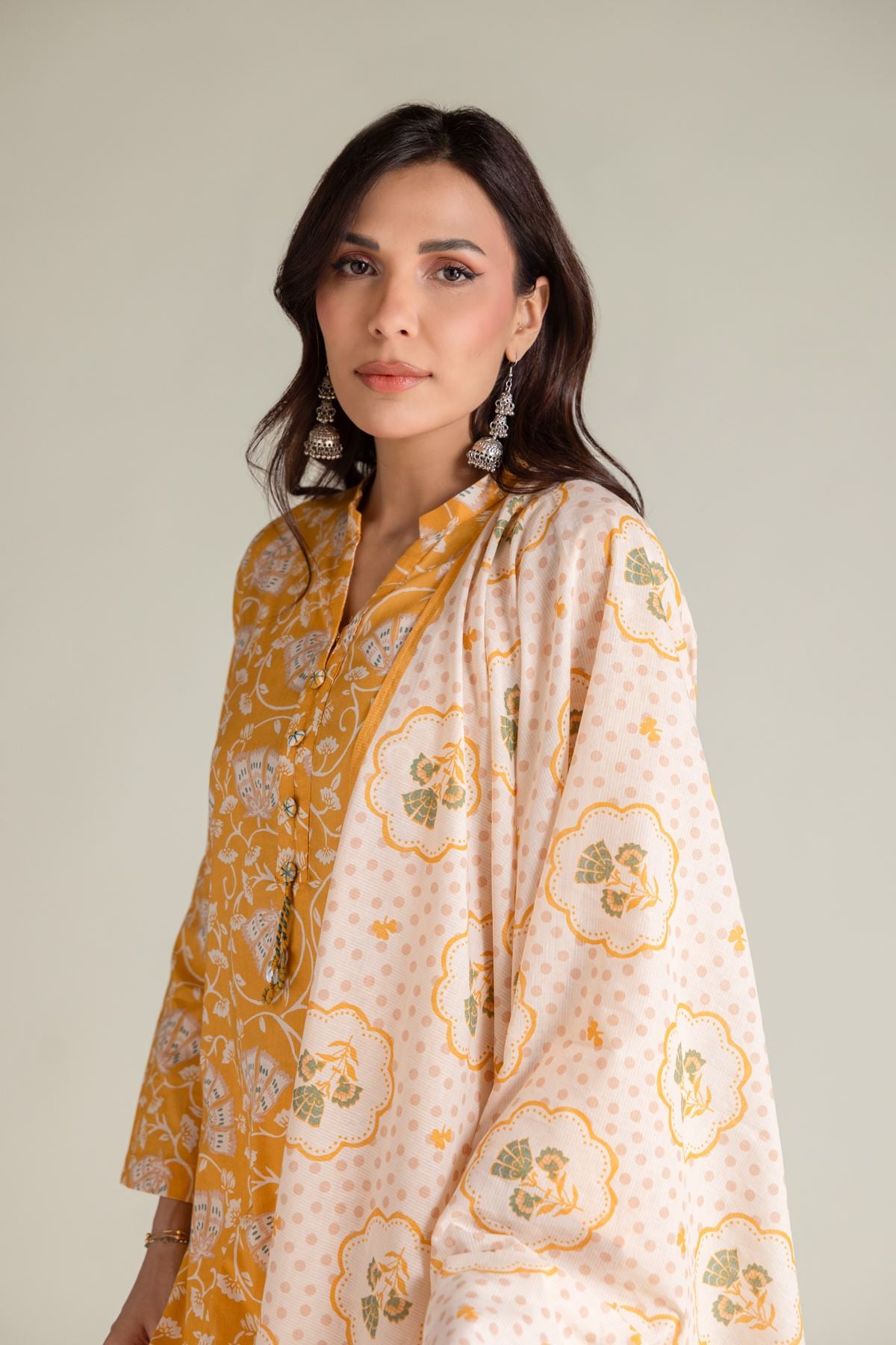 Embroidered Textured Lawn Floral Lawn Dupatta - 1-26-139-A-F-VG