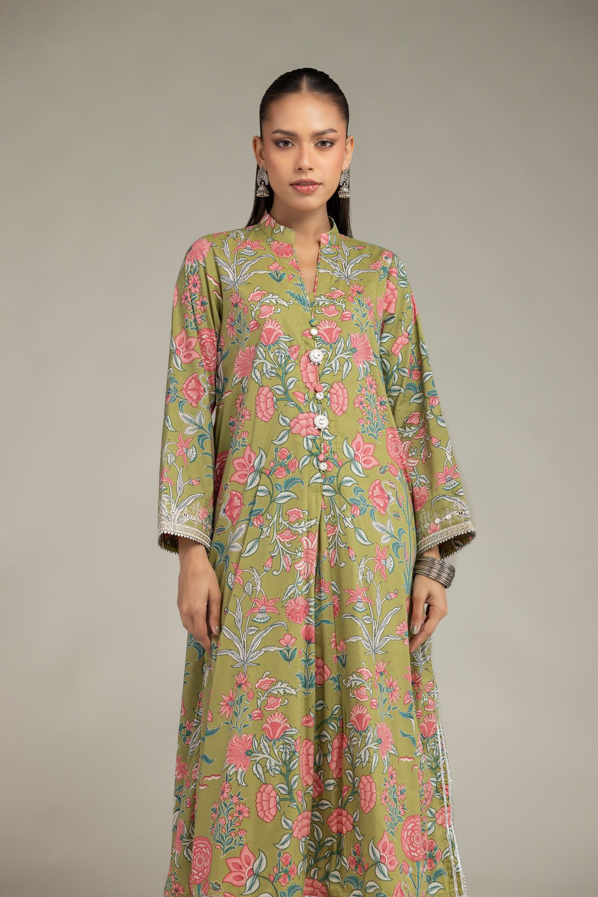 Embroidered Cotton Viscose Cotton Viscose Kurta - 12-26-106-F-D-VG