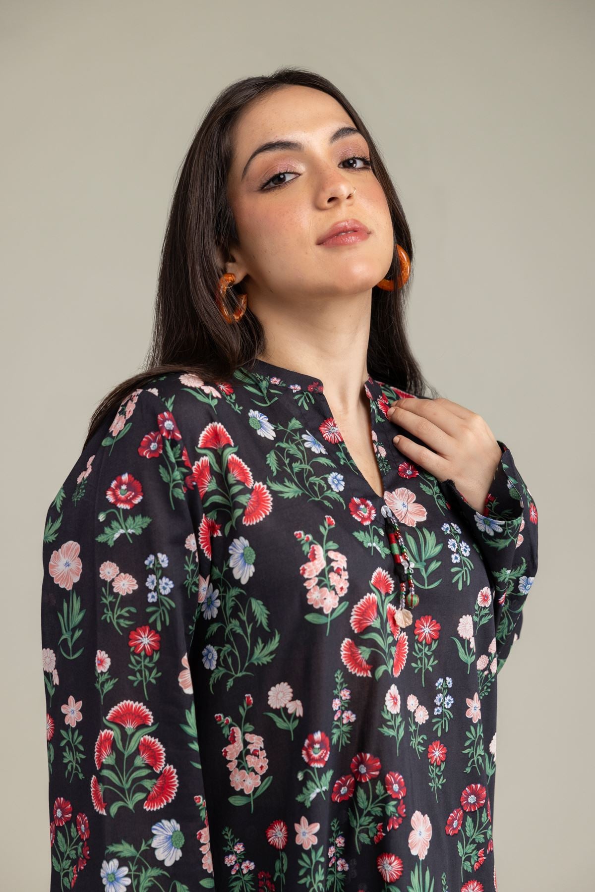 Embroidered Lawn Fabrics 2 Piece | Top and Bottom - 2-26-306-A-D1-VG