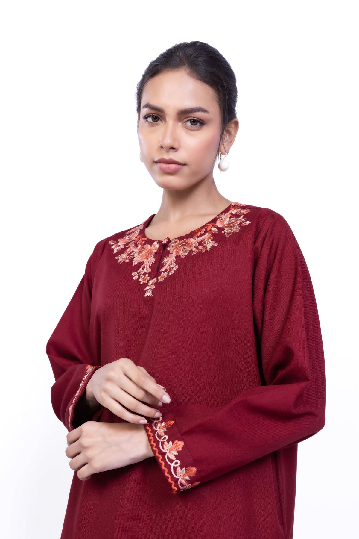 Embroidered Heavy Blended Viscose Kurta - 25-09-12E2-01TA-VG