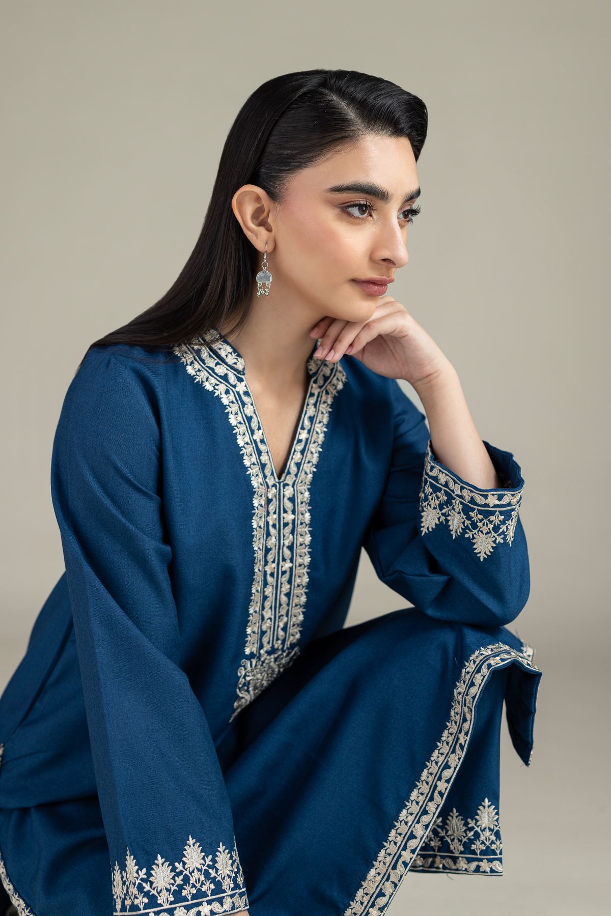 Embroidered Heavy Blended Viscose Kurta - OTD4-EX22-10TA-VG