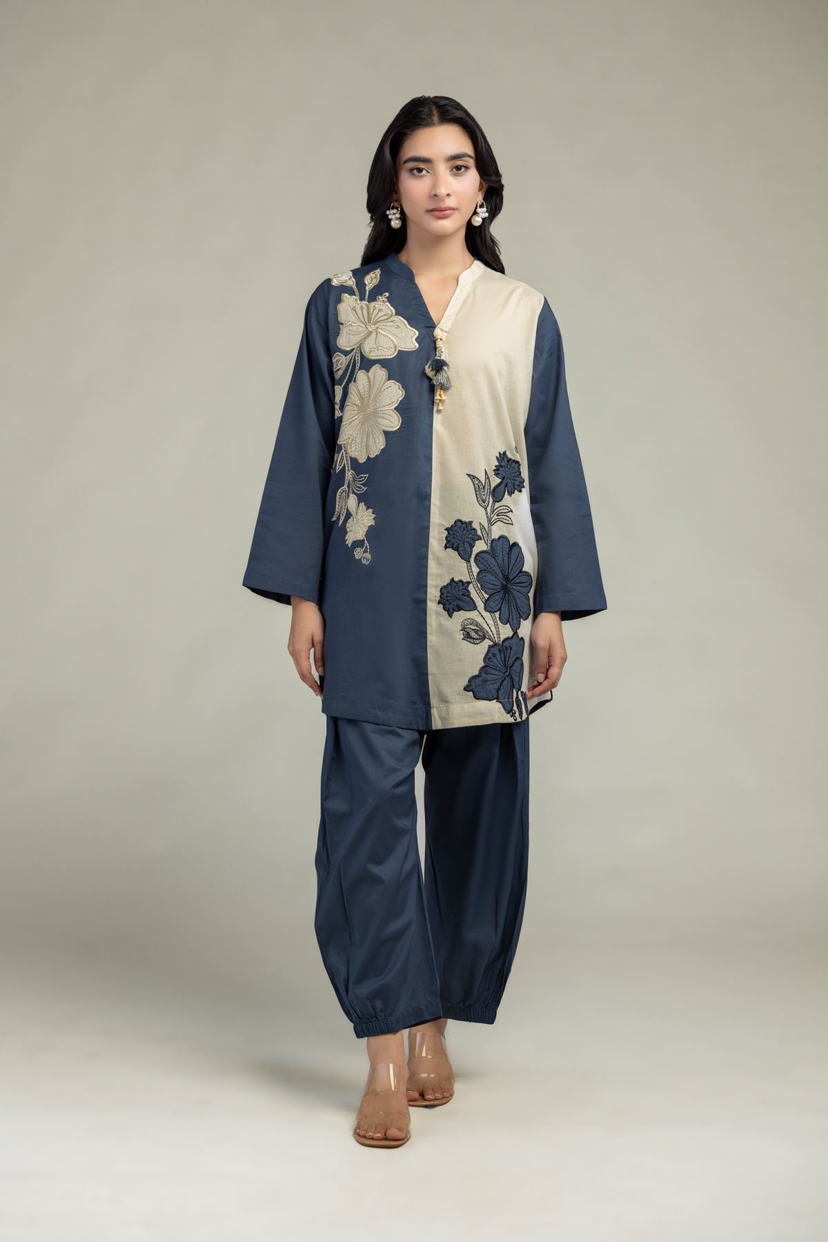 Embroidered Cambric Solid Cambric Shalwar - 2-26-308-A-G1-VG