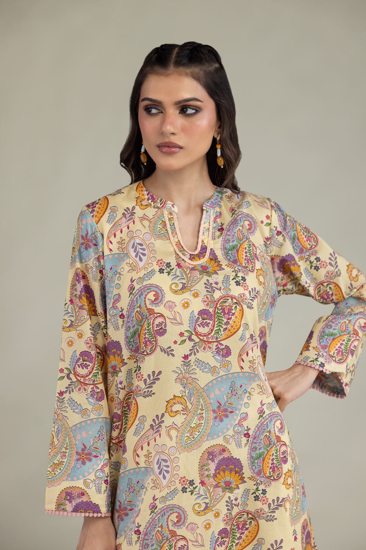 Printed Cambric Short Cambric Kurta - 1-26-224-B-J1-VG