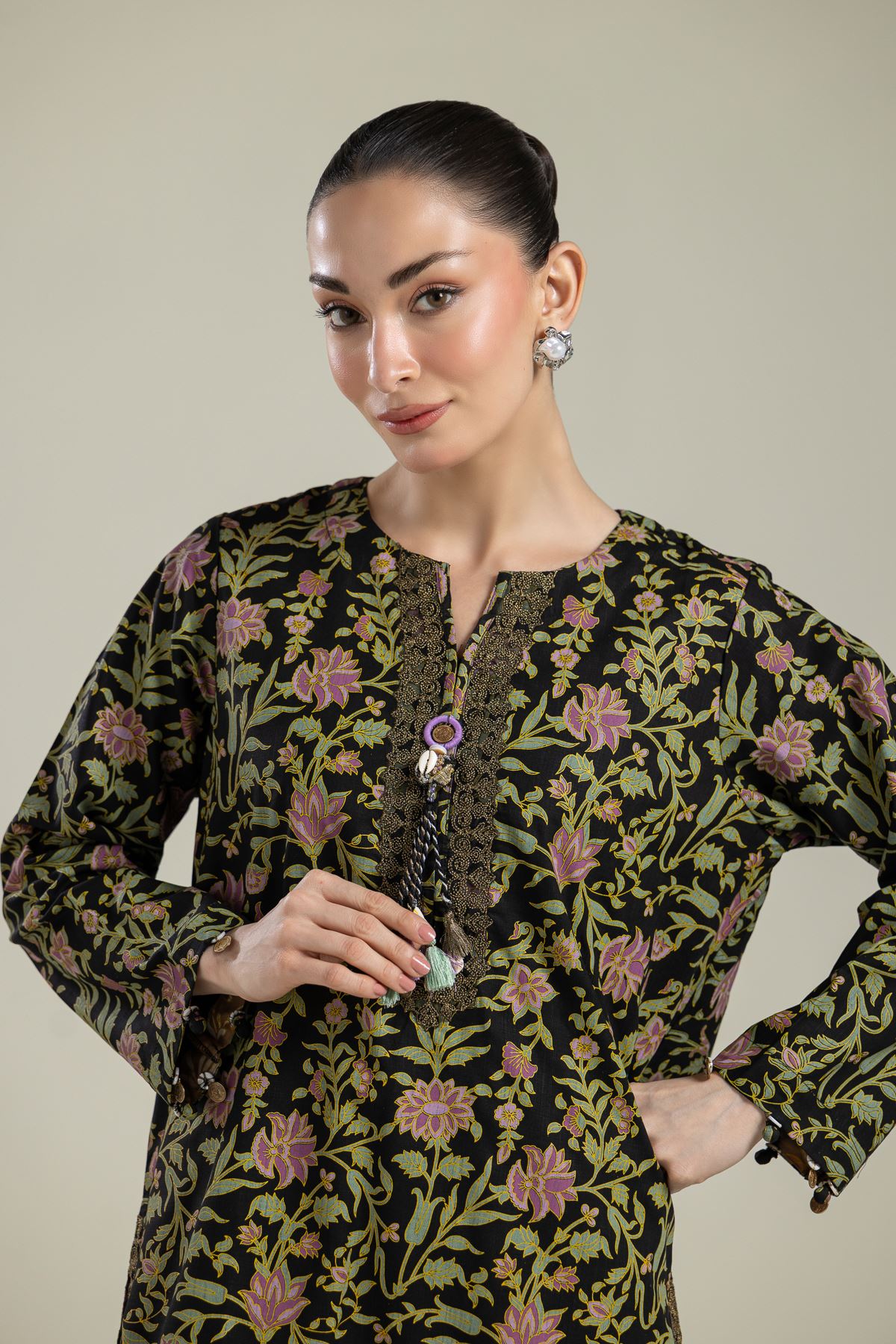 Raw Silk 2-Piece Co-ord Set - 1-26-134-A-G-VG