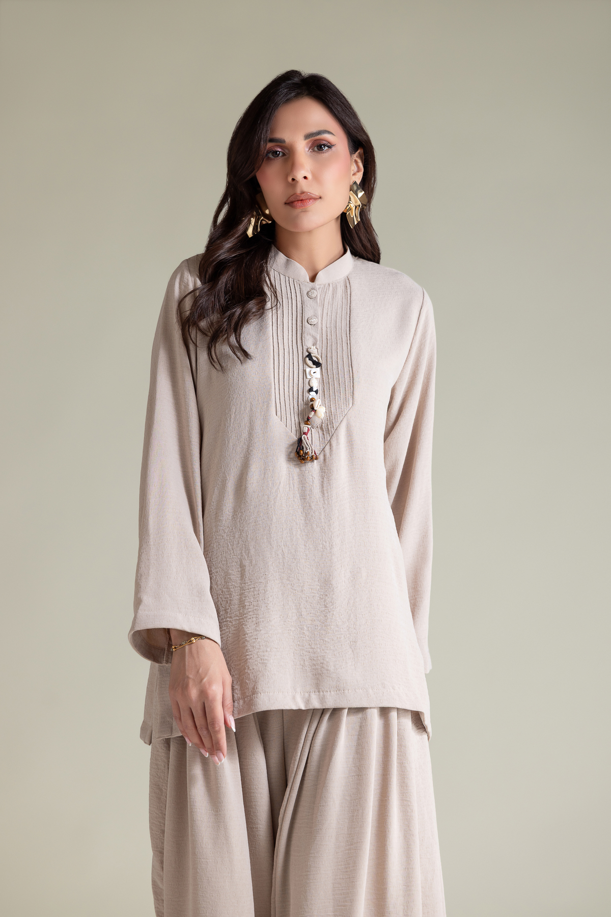 Dyed Textured Georgette Short Georgette Kurta - T-A22-26-118FD2-VG