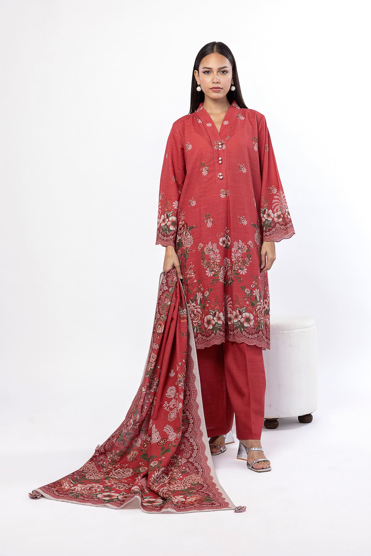 Printed Khaddar Tailored 3 Piece - LKN71BST-VG