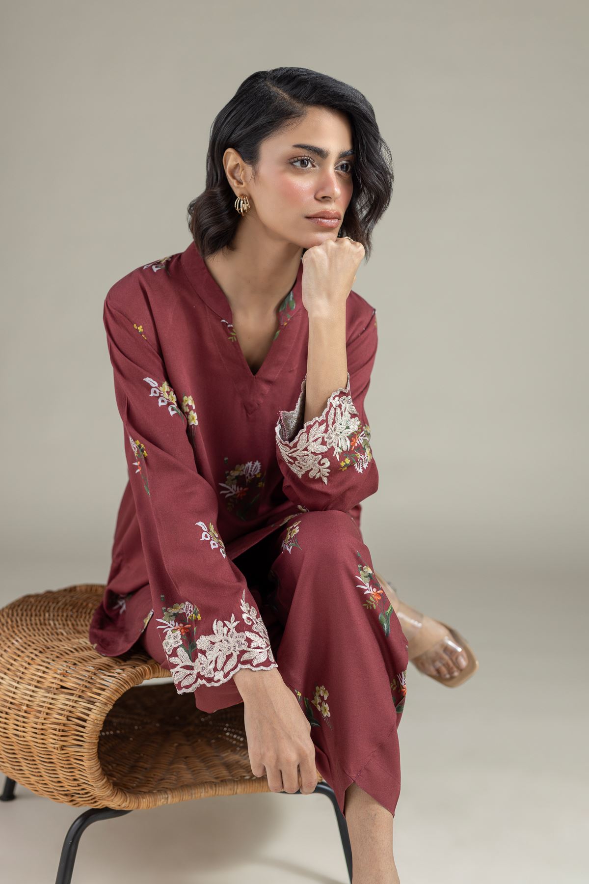 Embroidered Marina Kurta - 25-10-11E6-07TA-VG