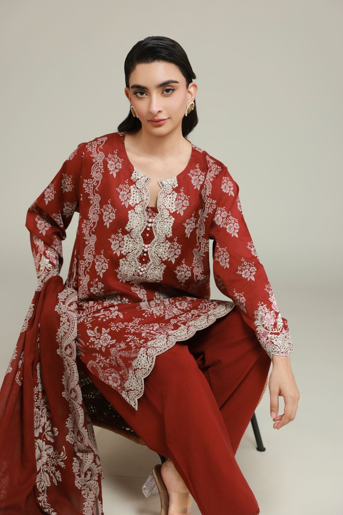 Embroidered Lawn Tailored 3 Piece - 1-26-119-A-C-VG