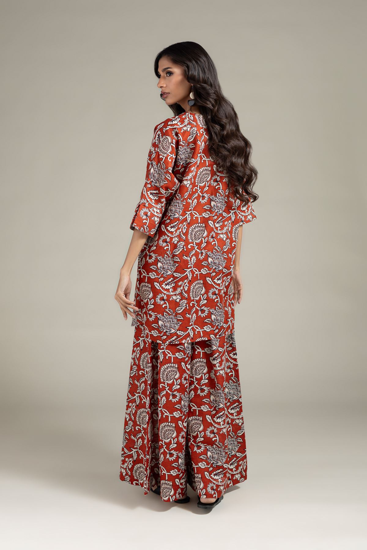 Printed Textured Cotton Kurta - 25-10-12E7-04TA-VG
