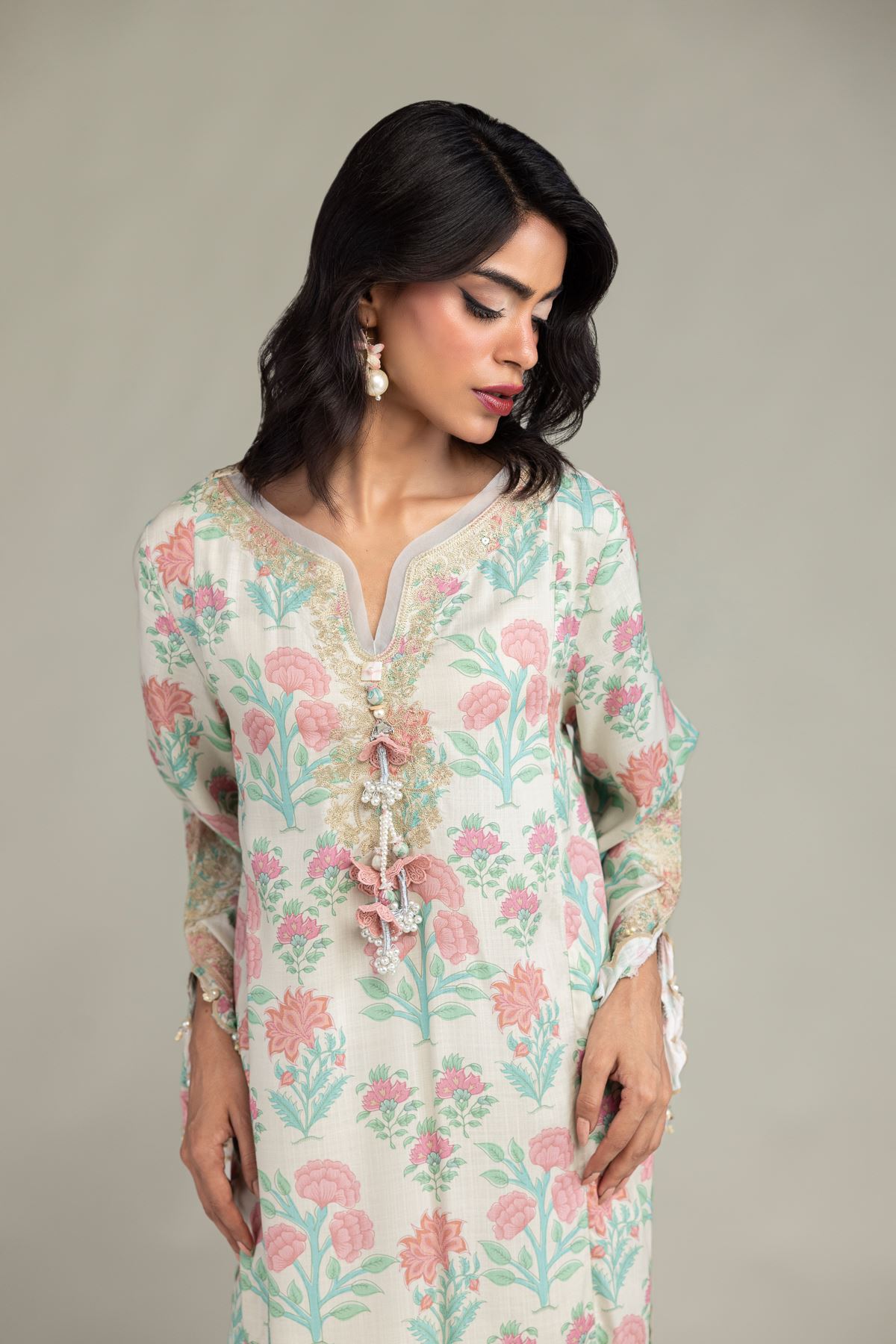 Embroidered Raw Silk Raw Silk Kurta - 1-26-301-B-I1-VG