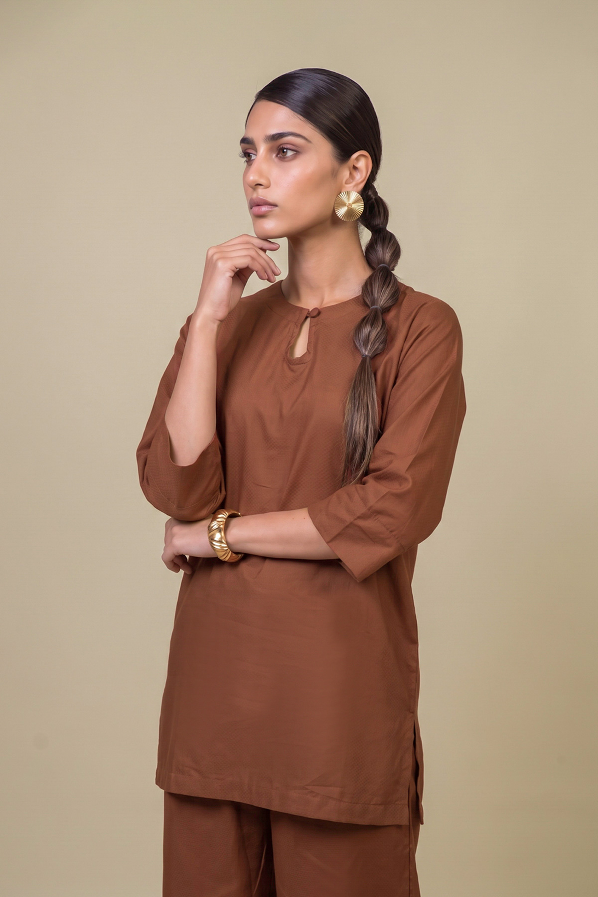 Dyed Cotton Dobby Tailored 2-Piece Set - 2-26-308-A-G1-VG