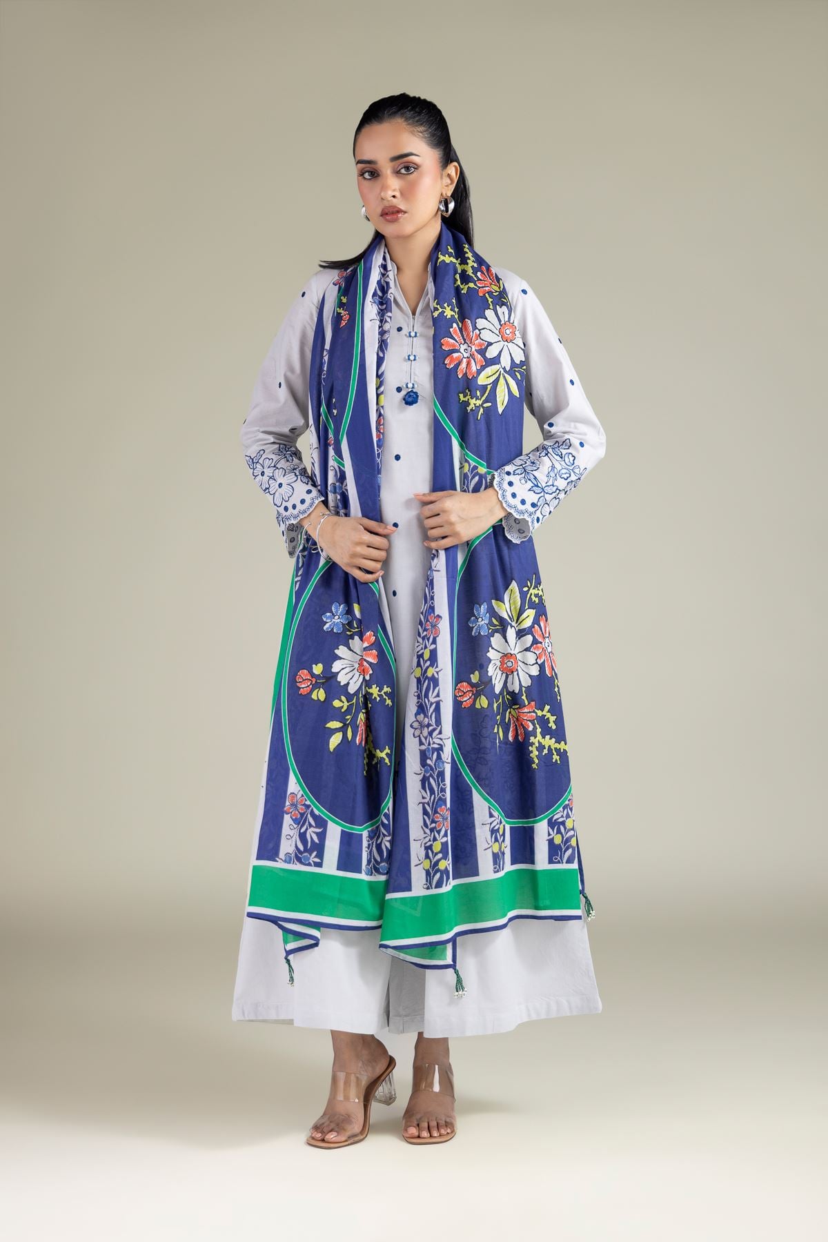 Embroidered Lawn Spring Lawn Dupatta - 1-26-140-C-C-VG